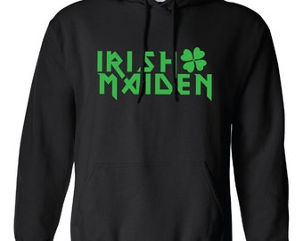 irish maiden kiss me or green bar scotland saint st. Patrick's Paddy's ireland hooded sweater hoodie Mens Ladies Womens mad labs ML117H