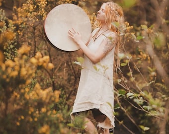 Creamy Beige Raw Edge Jute Dress