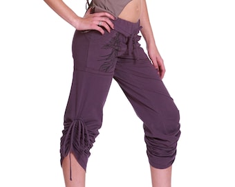 Organic Yoga Pants Trousers in Plum