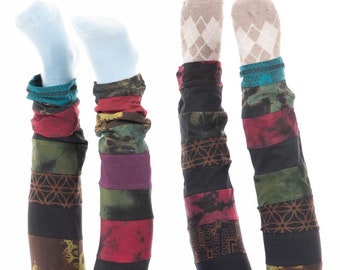 Tie Dye & heilige geometrie gestreepte beenwarmers