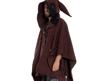 Mens Wizard Poncho in Brown