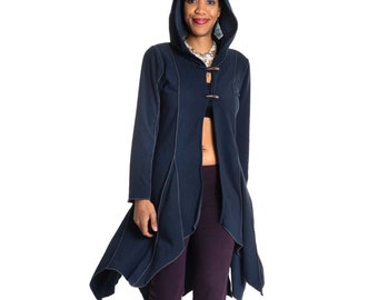 Midnight Blue Hooded Pixie Fleece Jacket