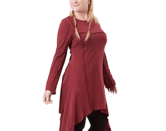 Red Cotton Long Sleeve Witch Dress