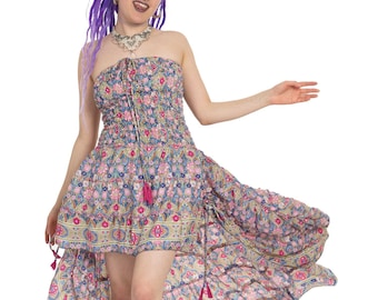Hi Low Boho Dress in Pastels