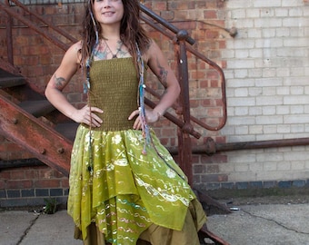 Upcycled Sequin Sari Fairy Dress