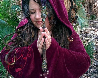 Velvet Faerie Coat in Burgundy