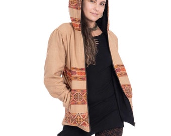 Unisex Psy Trance Tribal Ethno Hooded Jacket