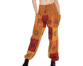 Block Printed Patchwork Hippy Trousers