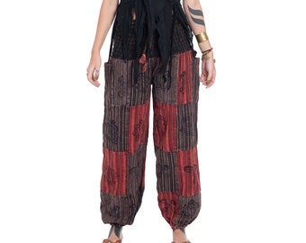 Block Printed Patchwork Hippy Trousers