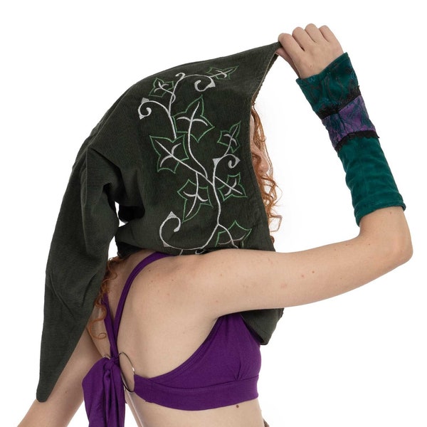 Elven Hood with Ivy Embroidery