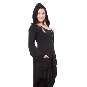Gothic Jute Jacket with Pixie Hood