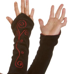 Velvet Pixie Arm Warmers hippy gloves festival gauntlets psy trance clothing 