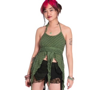 Backless Jute Faerie Top in Green