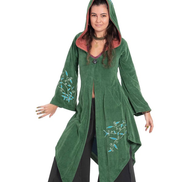 Velvet Faerie Jacket in Bottle Green