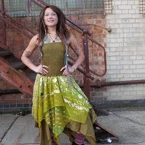 Upcycled Pailletten Sari Feen Kleid