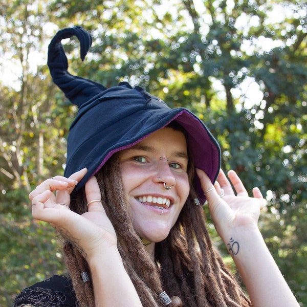 Bendable Navy & Purple Witches Hat
