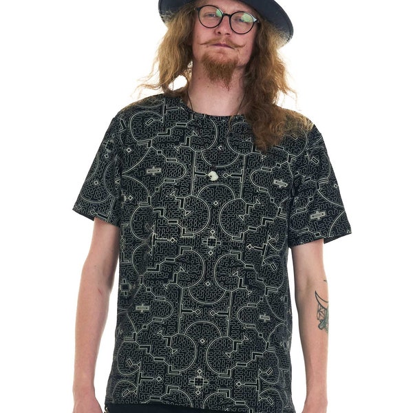 Mens Ayahuasca Shipibo Print Tee Shirt