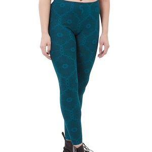 Sacred Geometry Leggings in Turquoise