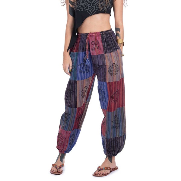Peacock Colours Patchwork Hippy Trousers