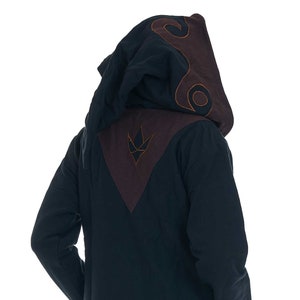 Mens Wizard Hood Cosplay Jacket in Black