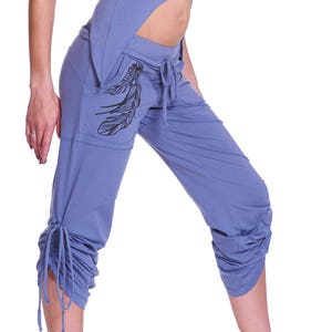 Organic Cotton Yoga Pants in Cornflower Blue