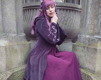Velvet Faerie Goddess Coat in Purple