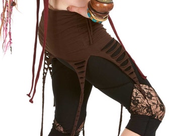 Falda Psy Trance Tendrils en marrón