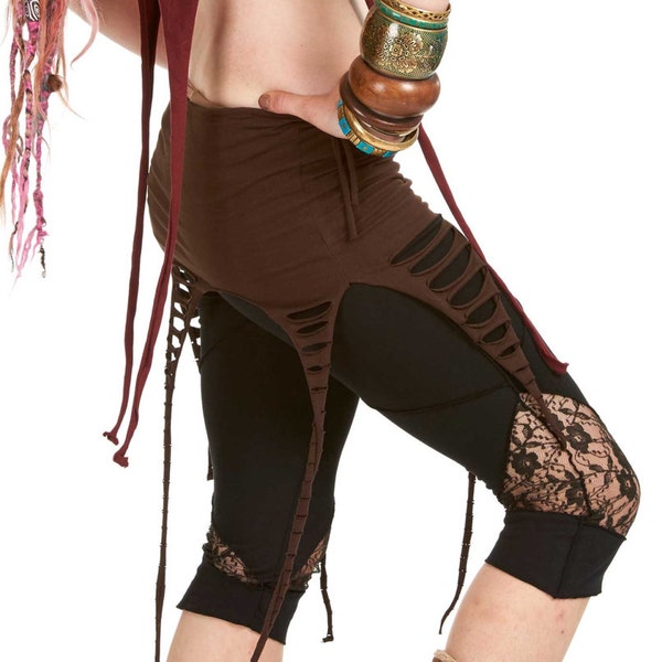 Psy Trance Tendrils Skirt in Brown