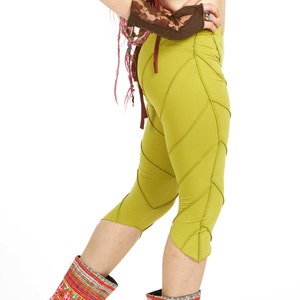 BIO PIXIE LEGGINGS, Psy Trance Leggings, Yoga Leggings, Blatt Leggings, Yoga Kleidung, Psytrance Boho Hippie Festival Leggins