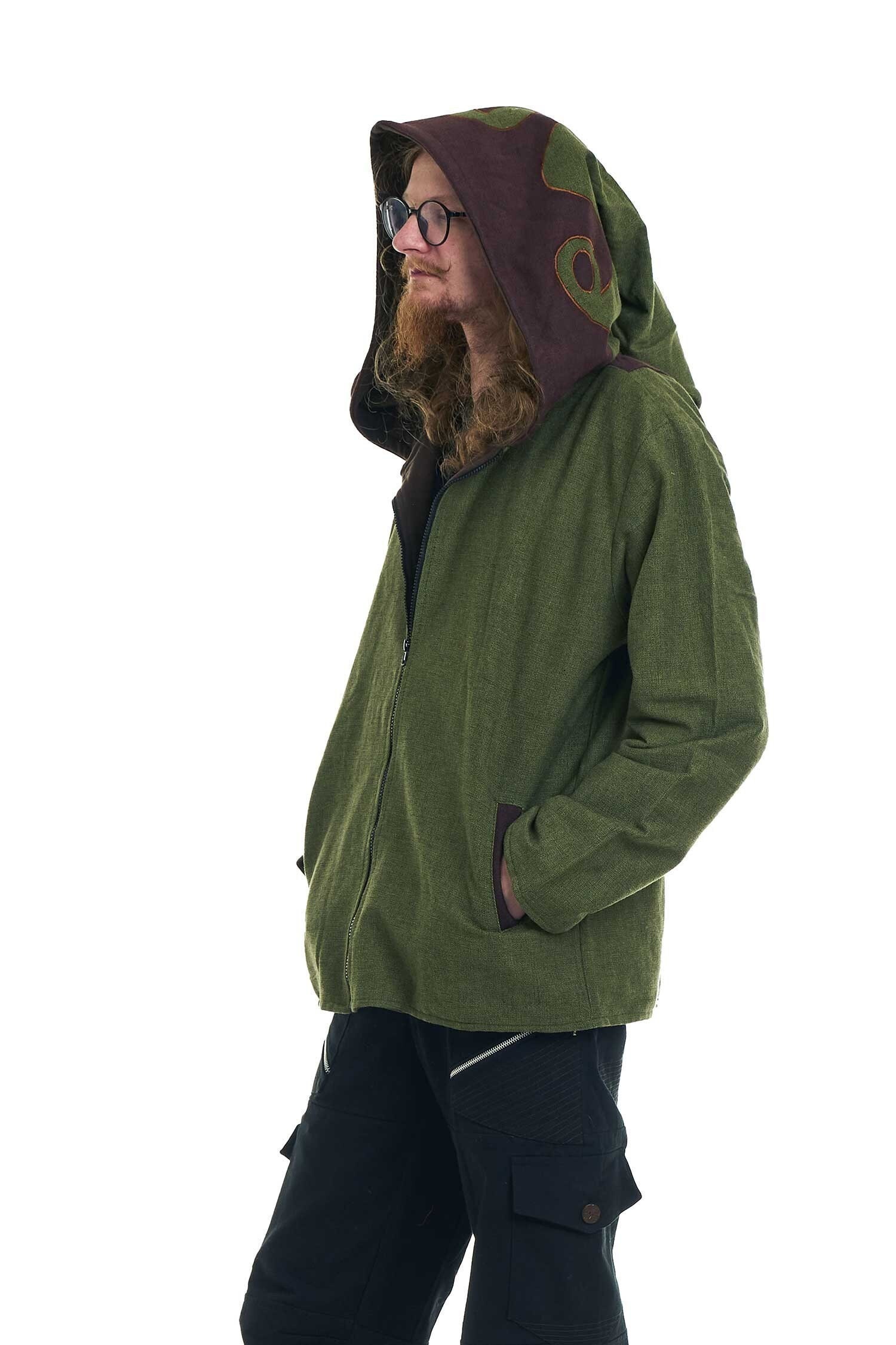 Mens Wizard Hood Cosplay Jacket in Green - Etsy