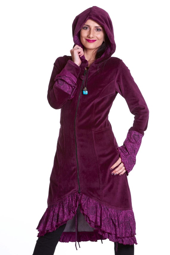 Long Hippy Coat Velvet Boho Corset Back Long Coat Psy Trance Gothic Jacket Long Hippy Coat Velvet Boho Corset Back Long Coat Psy Trance Gothic Jacket