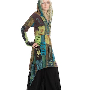 Patchwork Cotton Hippy Jacket for Women, Festival Faerie Patch Work Cardigan