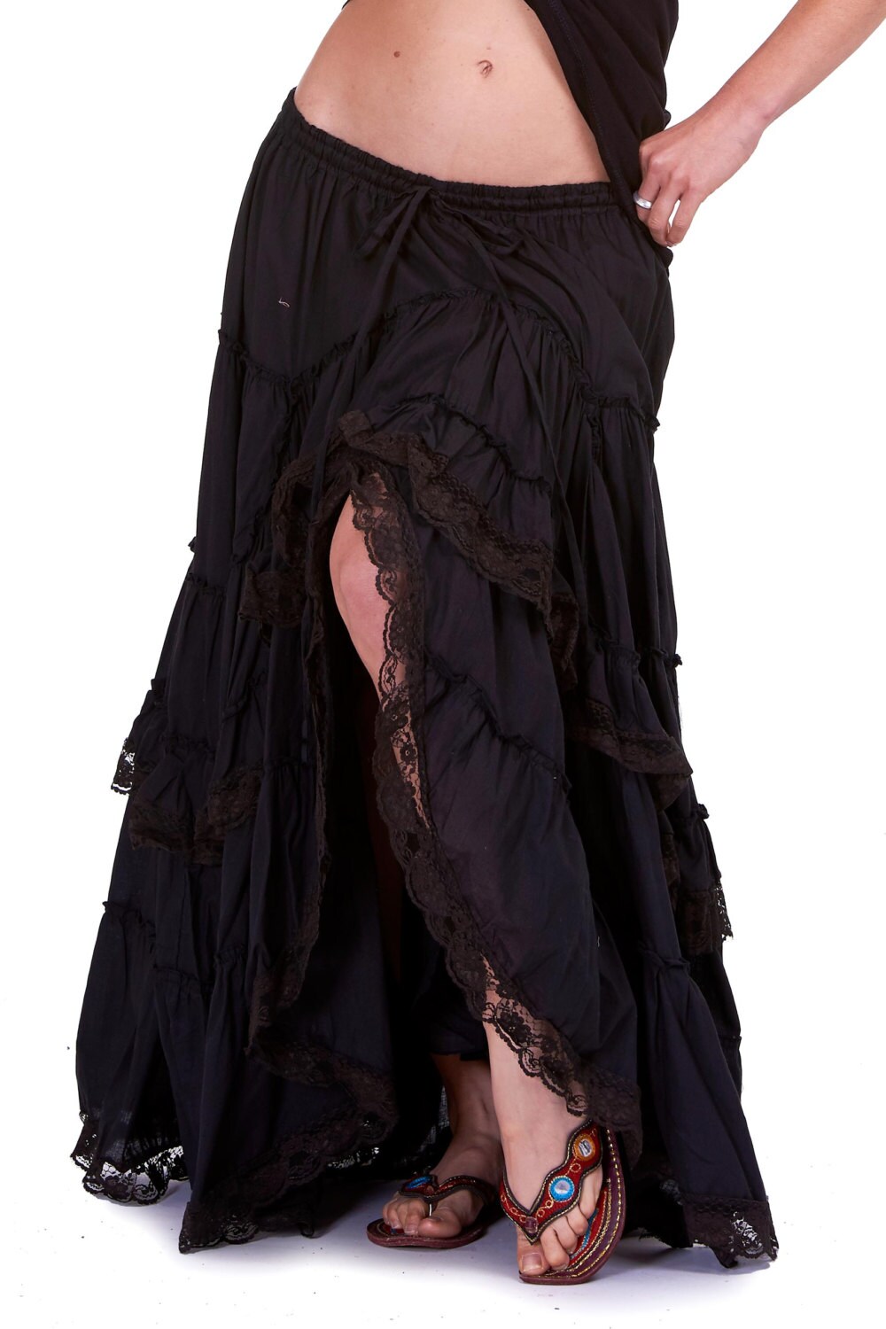 long black boho skirt