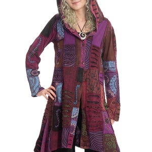 Katoenen patchwork hippiejack voor elfenvrouwen, feeënfestivalkleding