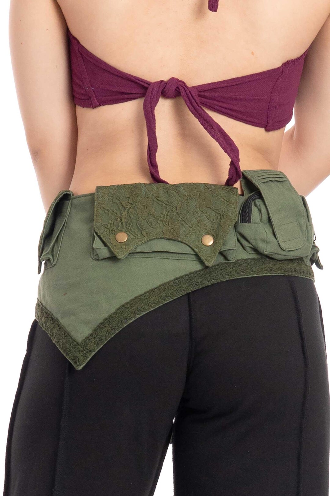 Psy Trance Pocket Belt With Pixie Points, Asymmetric Goa Rave Money ...