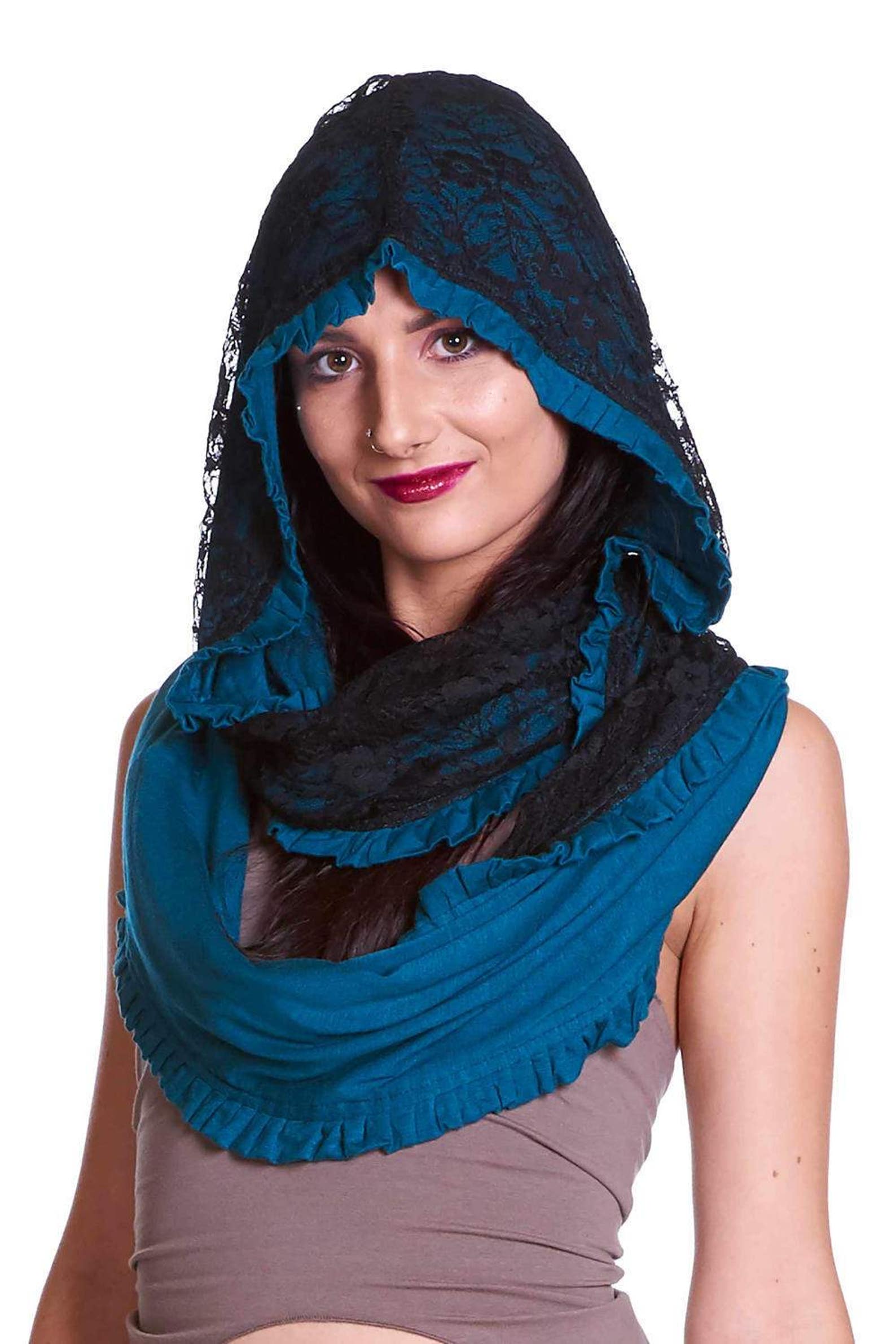 INFINITY SCARF HOOD Burning Man Clothing Boho Scarf Psy Etsy