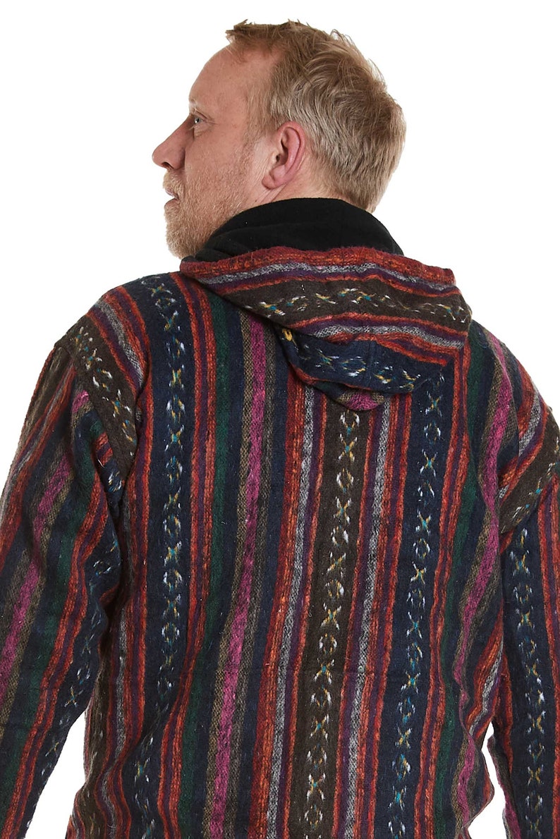 Mens Hippy Blanket Hoodie Jacket Etsy UK