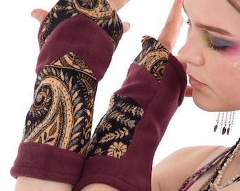 Ren Fayre Faerie Arm Warmers, Hippie Armwarmers, Festival Wristwarmers for Fairy Women, Fairycore Cottagecore Gloves