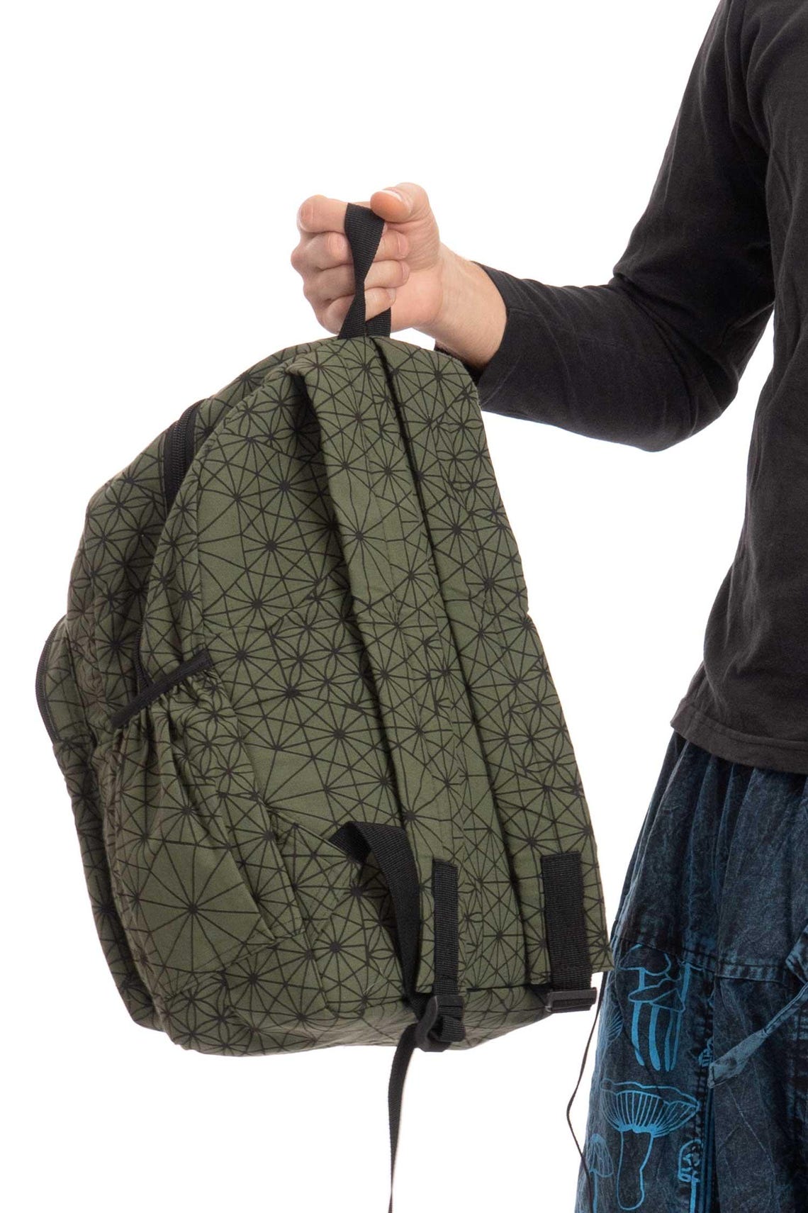Geometric Rucksack Geometric Sacred Geometry Print Cotton Rucksack, Hippie Backpack ...