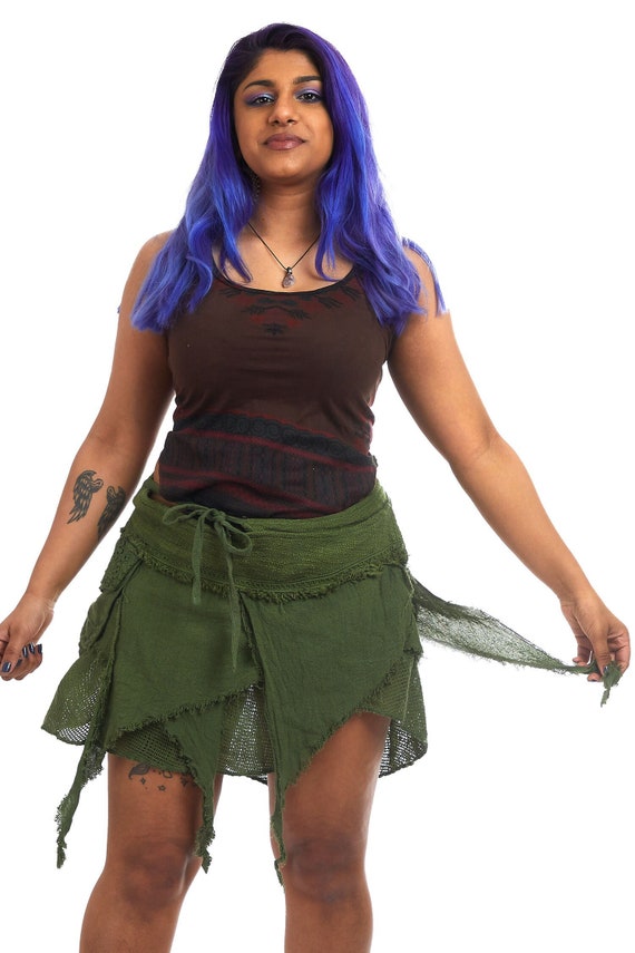 Pixie Mini Skirt in Dark Green - Etsy 
