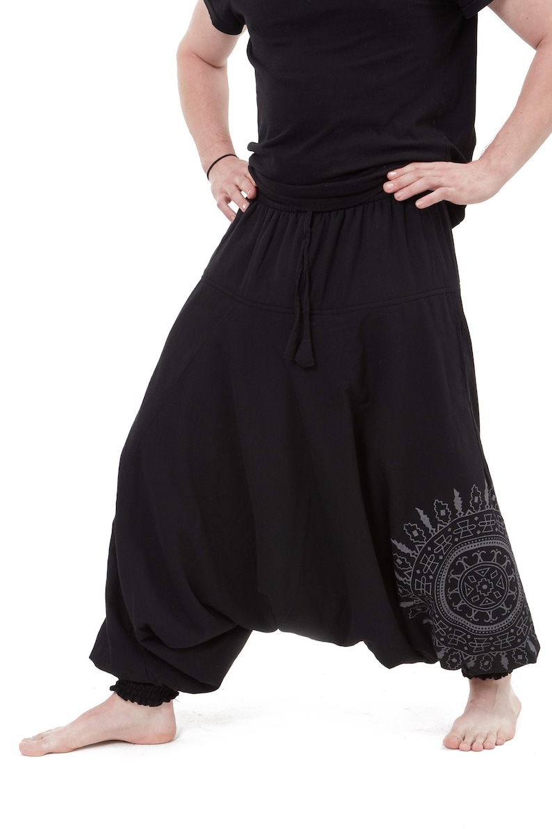 Baggy Hose Unisex Festival PATCHWORK STONEWASHED Ali Baba Harem Trousers Psytrance Festival Yoga Hose Männer
