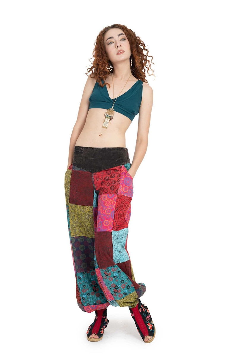Bright Colours Patterned Patchwork Trousers image 1