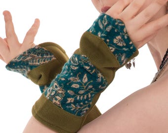 Ren Faire Faerie Arm Warmers, Hippie Armwarmers, Festival Wristwarmers for Fairy Women, Fairycore Cottagecore Gloves