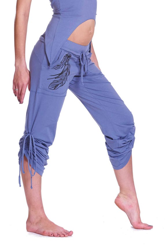Organic Cotton Yoga Pants in Cornflower Blue 
