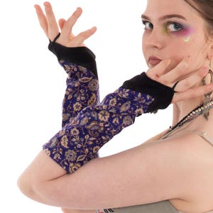 Gothic Fairy Arm Warmers, Hippie Armwarmers, Ren Faire Wristwarmers for Faerie Women, Long Elegant Cottagecore Gloves