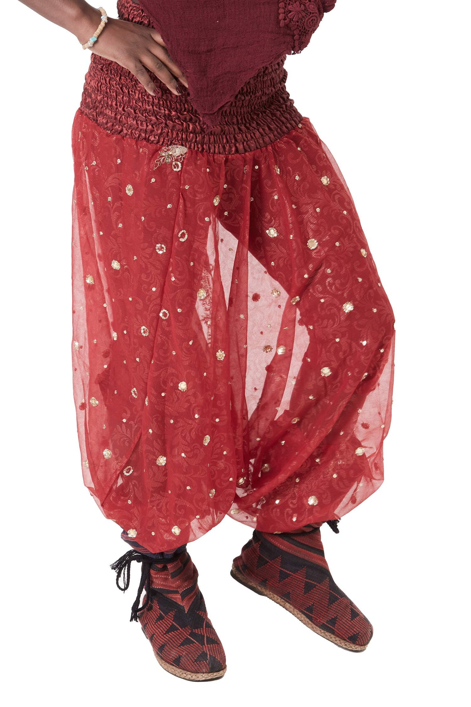 Red Damask Sheer Harem Pants Etsy