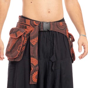 Ceinture double festival à imprimé géométrique, Ceinture technique militaire, Vêtements à imprimé géométrique, Ceinture utilitaire mode pour homme
