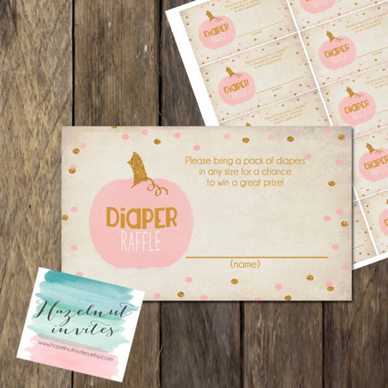 A Little Pumpkin Diaper Raffle Fall Girl Baby Shower - Etsy