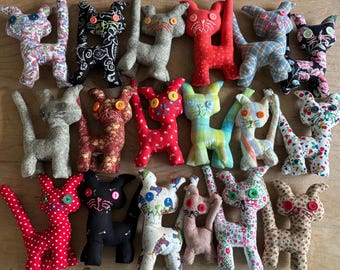 Folk art cat plush small