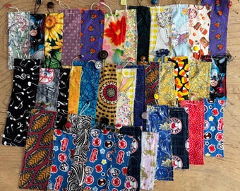 Fabric bookmark sets made from up cycled fabrics